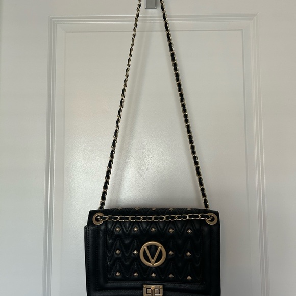 VALENTINO-AUTHENTIC • Black and Gold Shoulder/Crossbody Bag • Medium - Picture 2 of 13